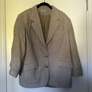 Evidence Vintage Checkered Wool Blend Blazer Jacket